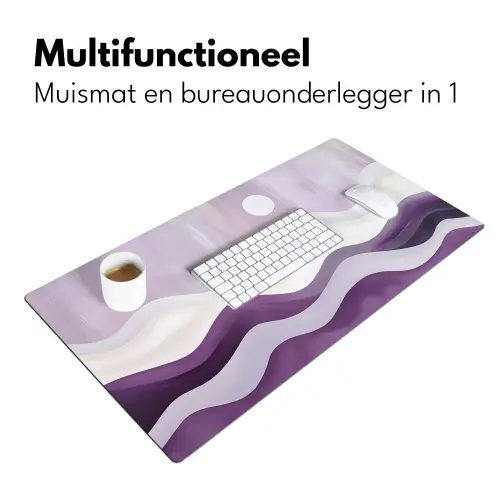 Golven - Heuvels - Abstract - Paars Muismat XXL klein -sfeer4