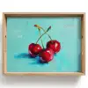 Kersen - Rood - Drie - Geverfd Dienblad Rechthoek middel -z3d_shopping