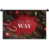 Kerst - Quote - Rood - Kerstballen Wandkleed katoen klein -zz3d
