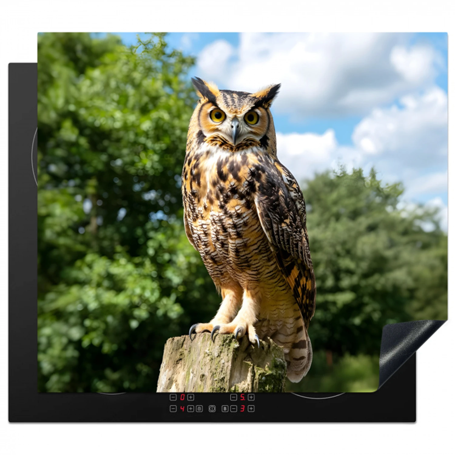 Uil - Boomstronk - Bos - Lucht Inductie beschermer vinyl 3mm middel -3d