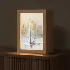Winter - Bomen - Natuur - Acryl - Kunst Light Box met kabel (Tafellamp) klein -z3d_website