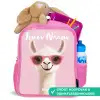 Lama - Wit - Zonnebril - Wimpers Kinderrugzak - Roze middel -inhoud_NL