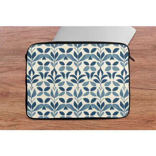Flora - Modern - Blauw laptophoes neopreen klein 279 -tafel