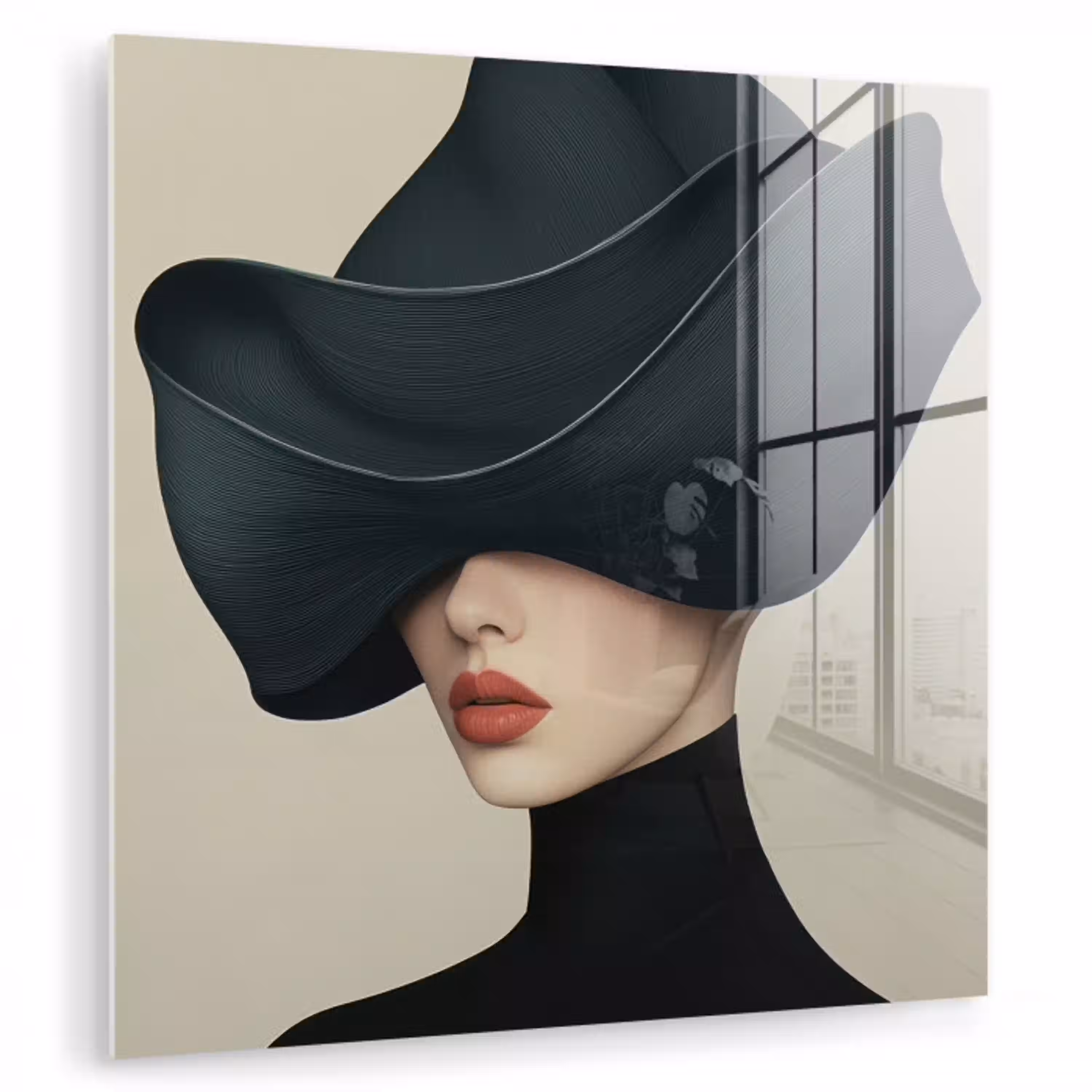 Vrouw - Groen - Hoed plexiglas 5mm klein -zzzproduct_nieuw
