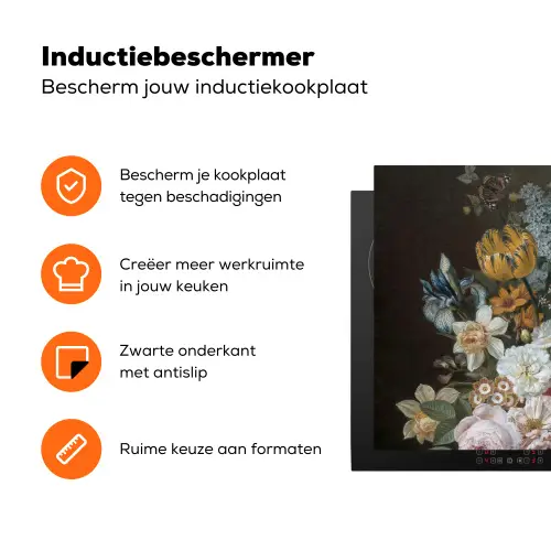 Stilleven met bloemen - Schilderij van Eelke Jelles Eelkema Inductie beschermer vinyl 3mm groot -zzzzzzz-td-ups