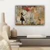 Graffiti - Banksy - Meisje - Street art canvas 2cm klein -sfeer6