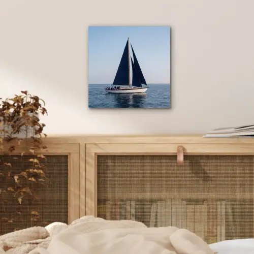 Zeilboot - Zee - Blauw aluminium wit klein -sfeer3