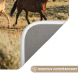 Paarden - Kudde - Bergen - Vrijheid - Wild Badmat klein -USP_AntislipFR