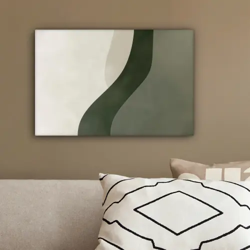 Japandi - Groen - Abstract - Modern canvas 2cm klein -sfeer3