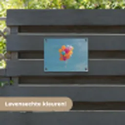 Ballonnen - Kleurrijk - Heldere hemel tuinposter los doek klein -sfeer3