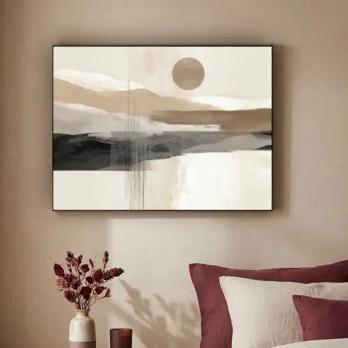 Minimalistisch - Landschap - Dimensie Textielframe zwart klein -sfeer1