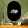 Sushi - Delfts blauw - Rijst - Vis - Elegant Wandcirkel Ovaal Glas middel -sfeer2