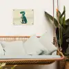 Dinosaurus - Turquoise - Stekels tuinposter los doek klein -sfeer7