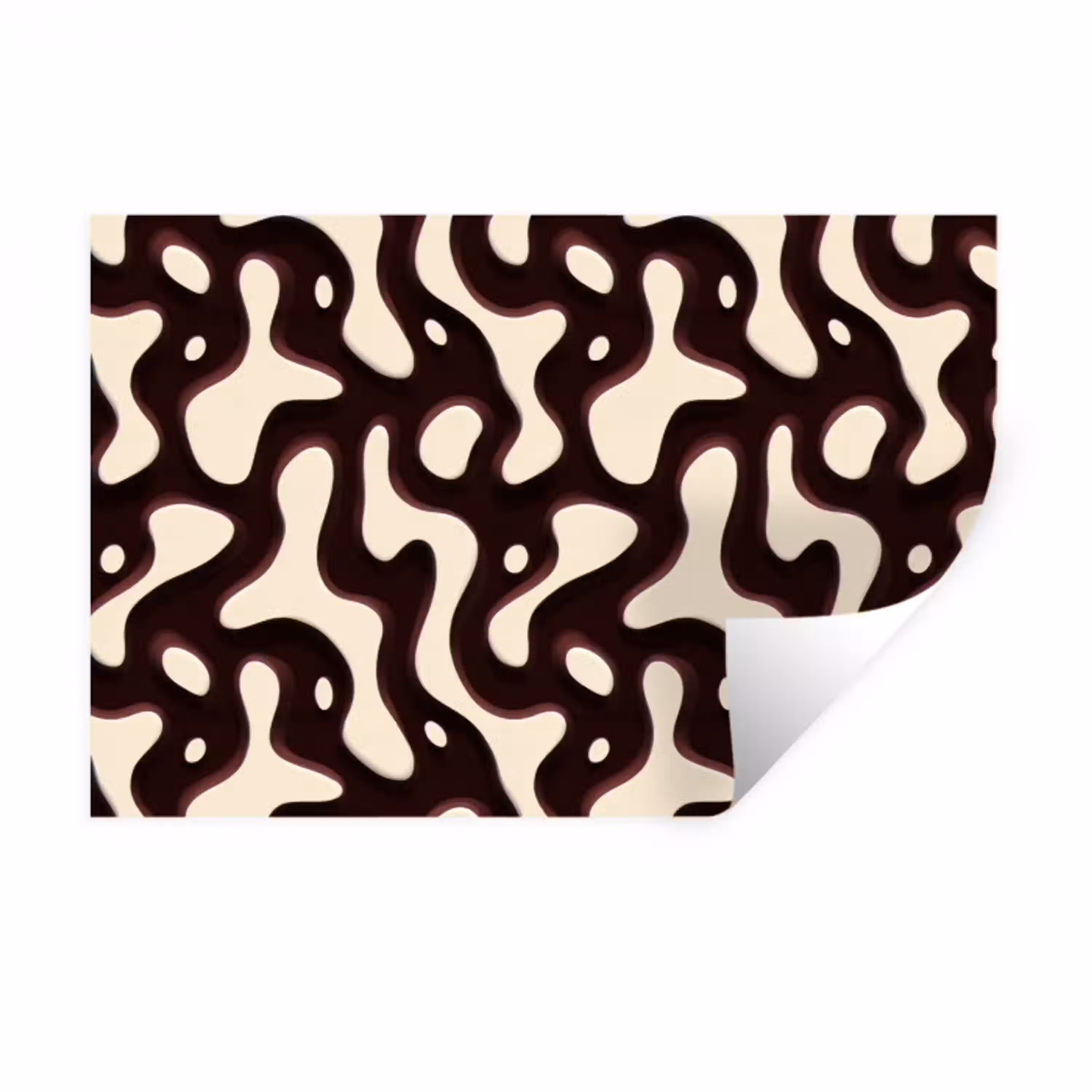 Organisch - Krachtig - Bruin Muursticker klein 286 -3d
