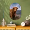 Schotse Hooglander - Berg - Water - Natuur - Koe Wandcirkel Ovaal Forex klein -sfeer2