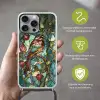Vogel - Tak - Rozen - Mozaïek Hoesje iPhone 16 Pro Max met koord klein -sfeer2_NL