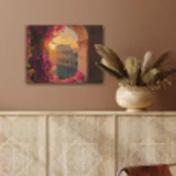 Colosseum - Rome - Roze Bloemen PET vilt klein -sfeer4