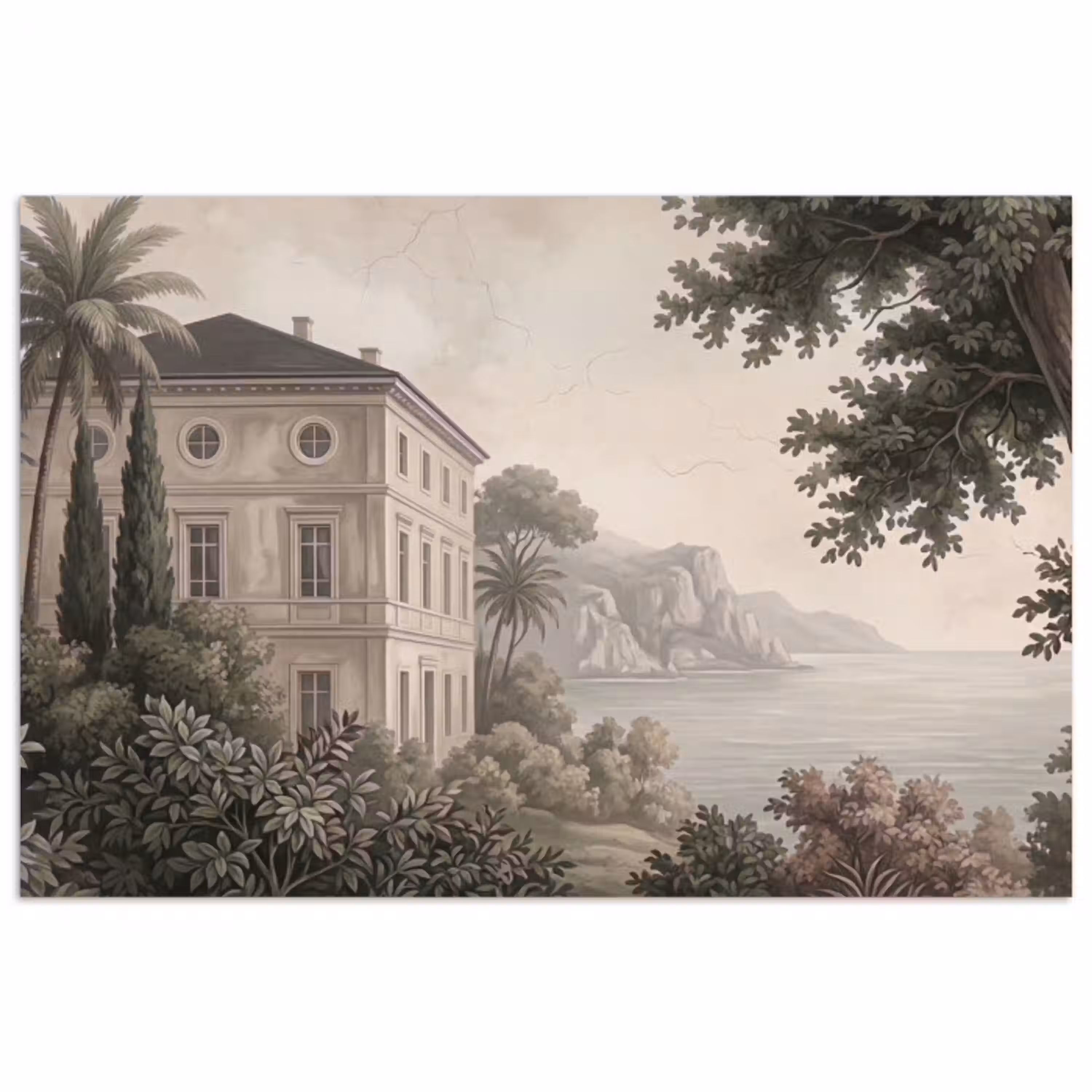 Zee - Villa - Beige poster papier klein -3d