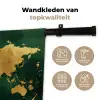 Wereldkaart - Groen - Goud Wandkleed katoen klein -sfeer2