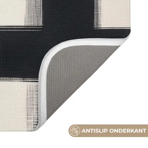 Zwart - Abstract - Japandi Badmat klein -USP_AntislipNL