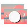 Zeilboot - Roze zee - Zonsondergang - Bergen Placemat vinyl groot -zzsfeer2_Kitchenyeah-website