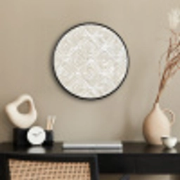 Abstract - Ruit - Beige Fotolijst rond zonder passe partout klein 856 -sfeer1