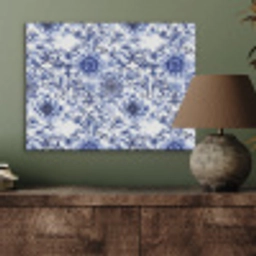 Bloemen - Blauw - Patroon - Wit PET vilt klein 837 -sfeer2