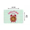 Koffie - Klok - Groen Placemat vinyl groot -specs