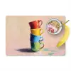 Mokken - Gestapeld - Keramiek - Kleurrijk Placemat vinyl groot -zzzproduct_Kitchenyeah-website