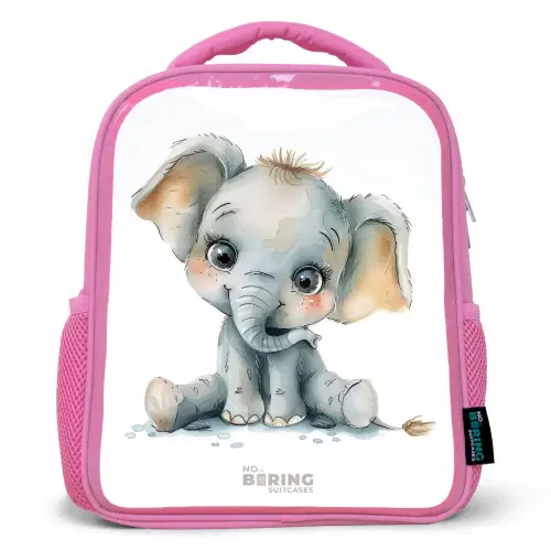 Baby olifant Kinderrugzak - Roze middel -3d