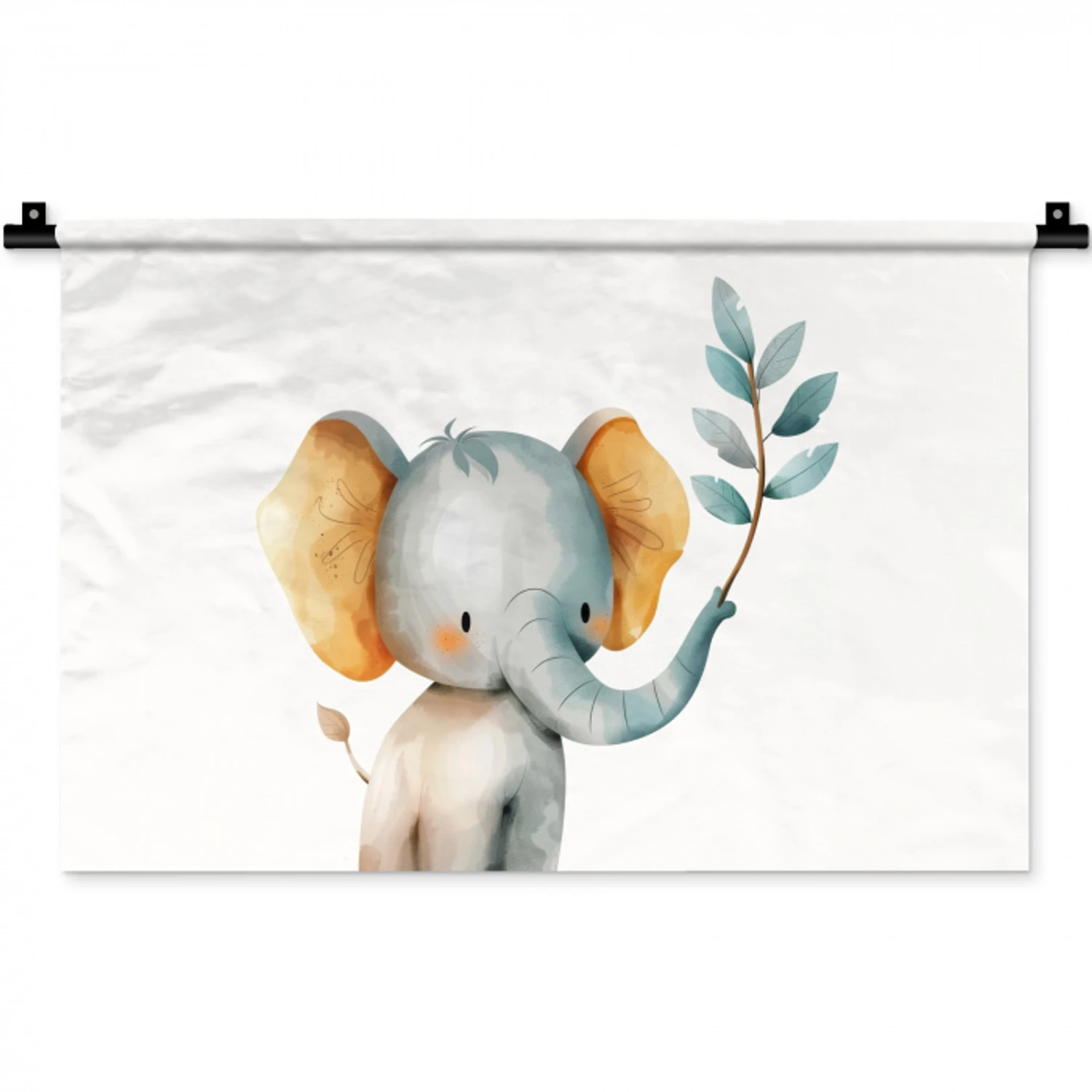 Olifant - Dier - Pastel kleuren Wandkleed katoen klein -zz3d