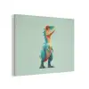 Cartoon - Dino - Oranje - Stekels PET vilt klein -3d