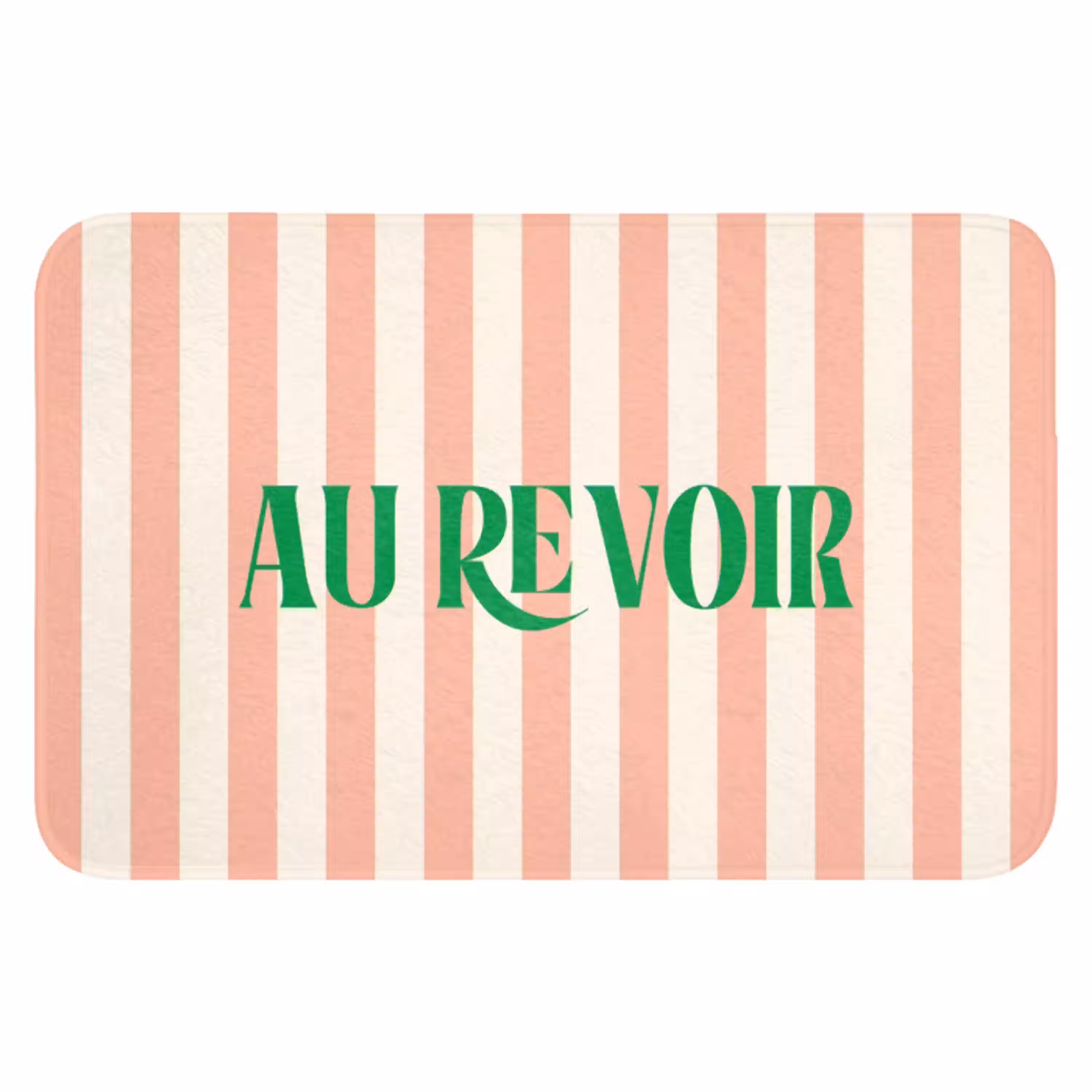 Zachtroze - Groen- Strepen - Au Revoir WCmat klein -3d