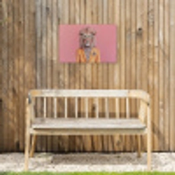 Leeuw - Pak - Geruit - Bril Tuinposter op houten frame 2 cm dik klein -sfeer4