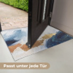 Abstract - Acryl - Blauw - Goud - Elegant Deurmat klein -USP_DE