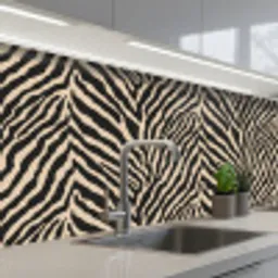 Zebra - Klassiek - Zwart keuken achterwand 2 middel 871 -3d_schuin