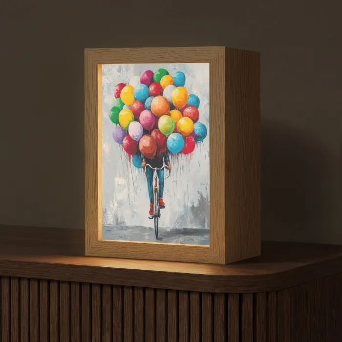 Balonnen - Street art - Vintage Light Box met kabel (Tafellamp) klein -z3d_website