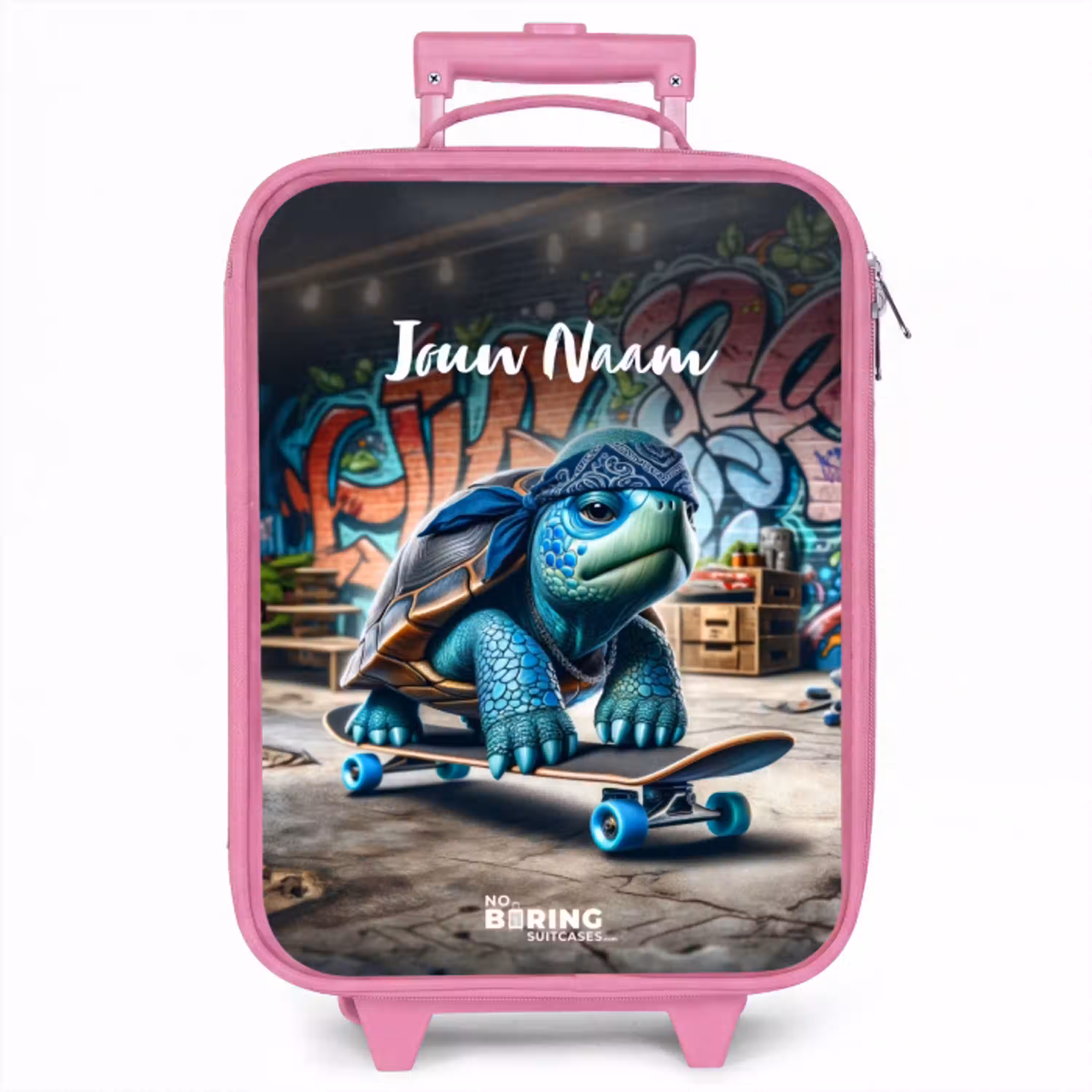 Skater schildpad Kinderkoffer - Roze klein -zzz_website3d