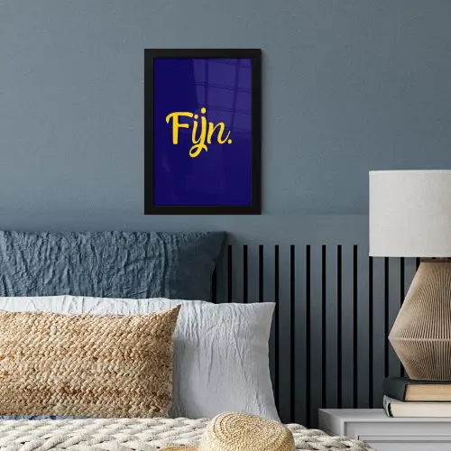 Blauw - Geel - Fijn fotolijst zwart zonder passe partout klein -sfeer3
