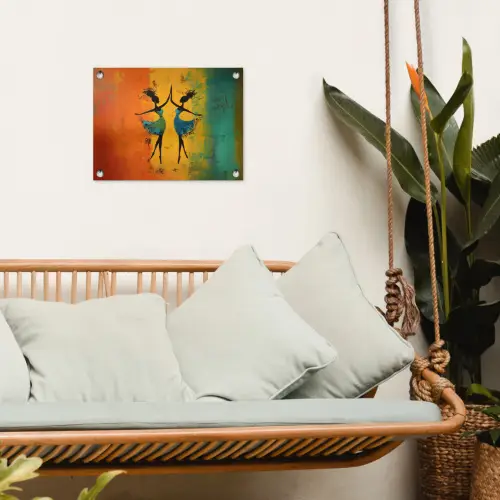 Dansen - Vrouwen - Verfstructuur tuinposter los doek klein -sfeer7