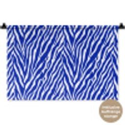 Zebra - Patroon - Kobalt - Blauw Wandkleed katoen klein 269 -t3d_DE