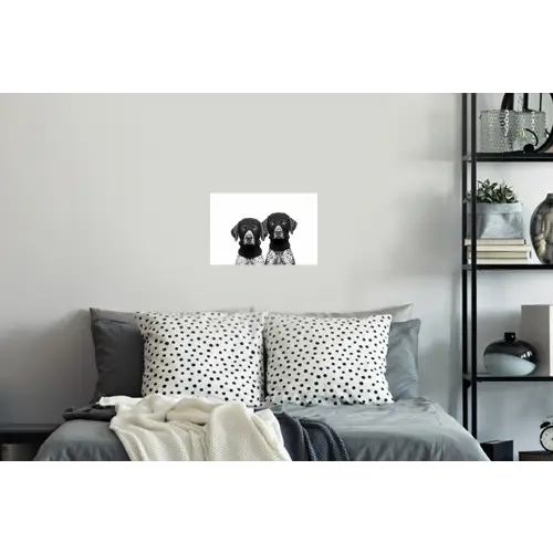 Honden - Bivakmuts - Zwart - wit Muursticker klein -slaapkamer