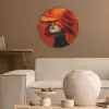 Oranje - Hoed - Vrouw Akoestische PET Vilt - Rond klein -sfeer1