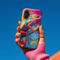 Kameleon - Tak - Gestreept - Bladeren Toughcase MagSafe Apple iPhone 17 klein -Sfeer1V
