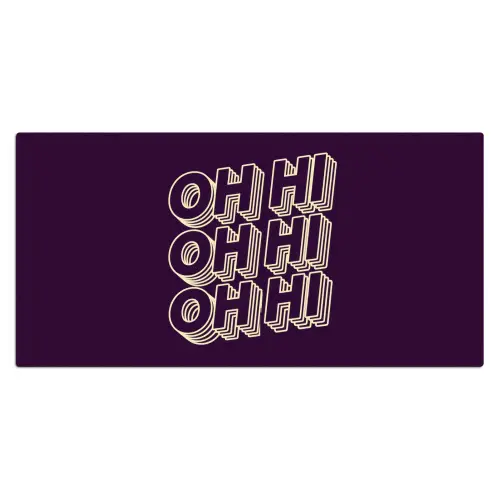 Oh hi - Paars - 3D Muismat XXL klein -3d_leeg