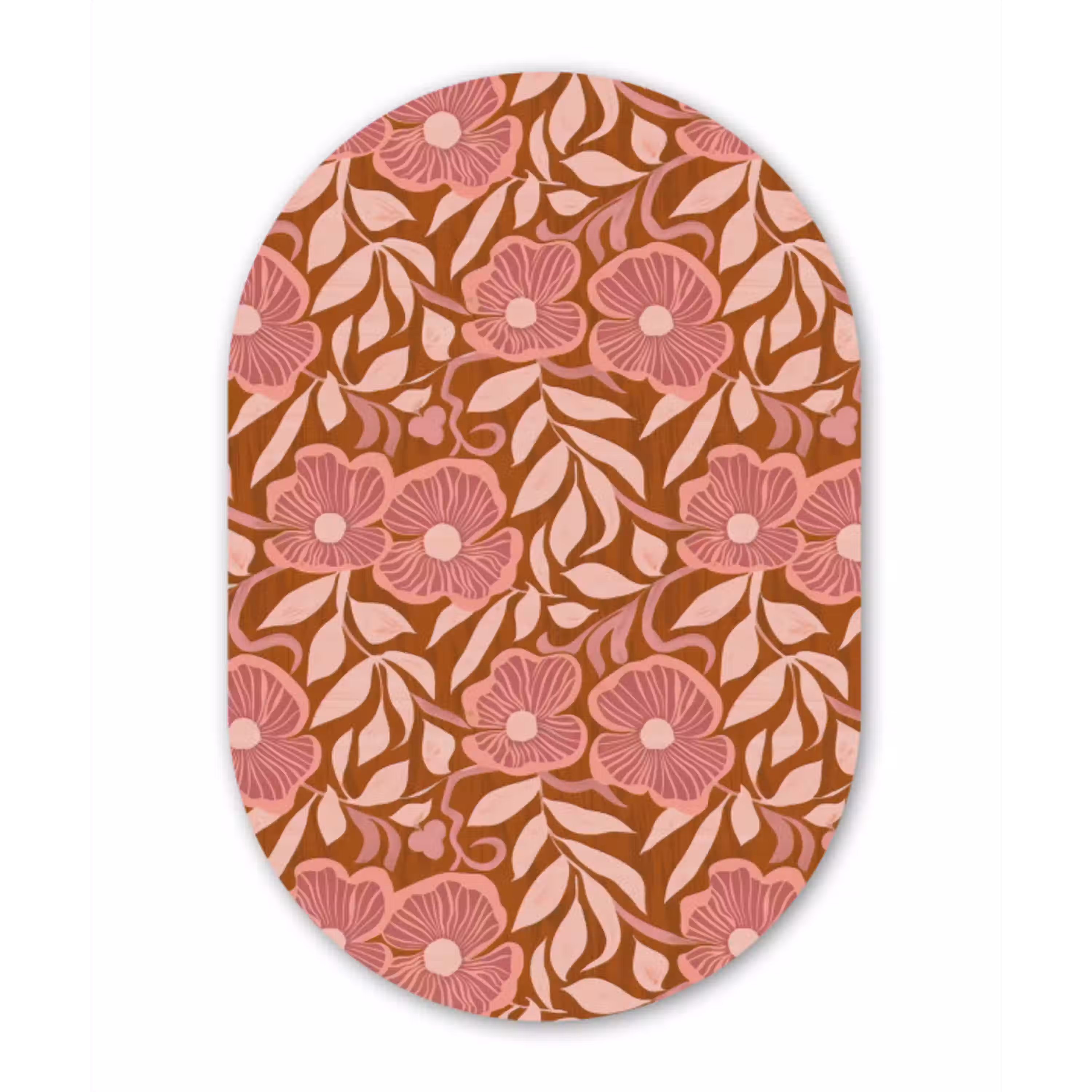 Sfeer - Bloemen - Roze Wandcirkel Ovaal Aluminium middel 839 -3d