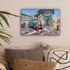Auto - Vrouw - Groen canvas 2cm klein -sfeer1