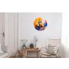 Vos - Oranje - Vormen - Abstract Wandcirkel aluminium klein -woonkamer