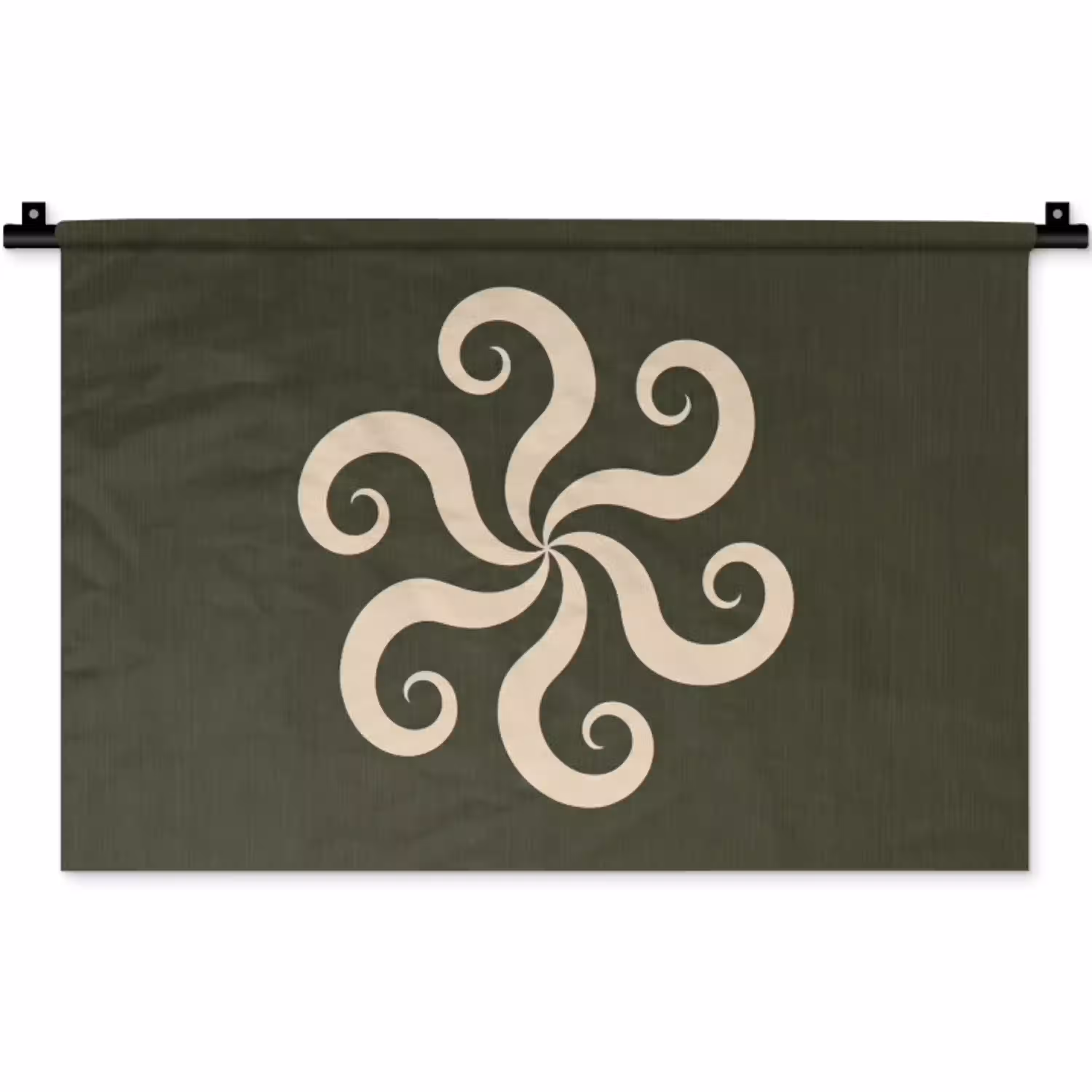 Patroon - Spiraal - Abstract - Modern - Groen Wandkleed katoen klein -zz3d