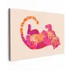 Tijger - Roze - Oranje canvas 2cm klein -z3d